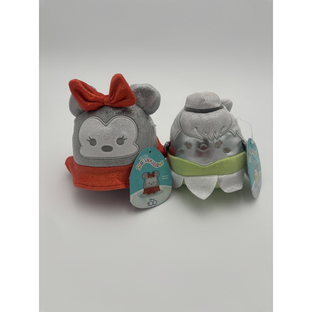 Squishmallow Kellytoy Plush Disney 100 Anniversary Tinker Bell & Minnie 5"